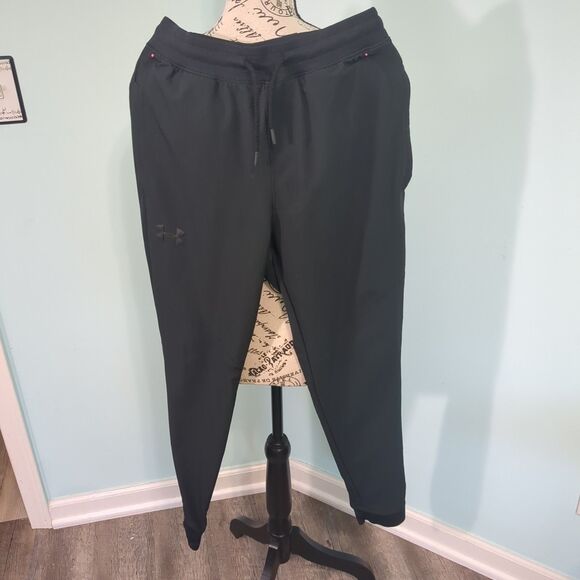 Mens Under Armour Heat Gear Fitted Storm Sweatpants black medium pants - Picture 1 of 6